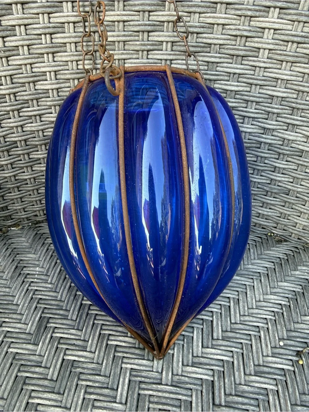 Blue  Hanging Lantern Pendant